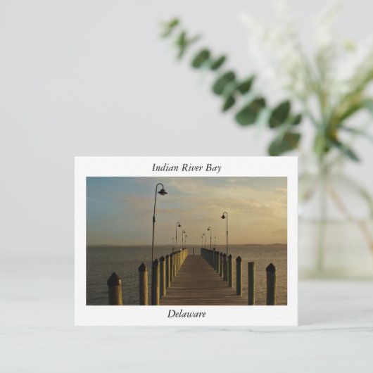 Dock entlang der Indian River Bay Postkarte (Stehend Vorderseite)