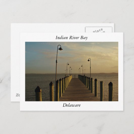 Dock entlang der Indian River Bay Postkarte (Vorne/Hinten)