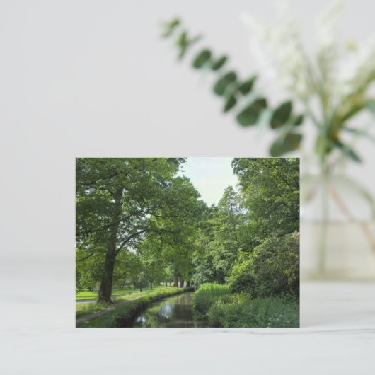 Dock Feeder Canal, Bute Park, Cardiff, Wales. Postkarte (Stehend Vorderseite)