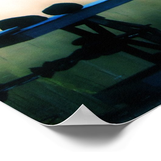 Dock in Mist Panorama Poster (Ecke)