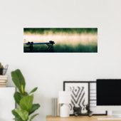 Dock in Mist Panorama Poster (Heimbüro)
