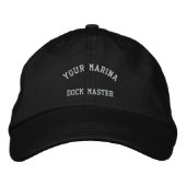 Dock Master Marina bestickte Cap Black Bestickte Baseballkappe (Vorderseite)