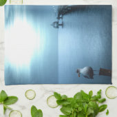 Dock on Bay Abend Geschirrtuch (Gefaltet)