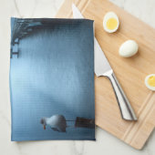 Dock on Bay Abend Geschirrtuch (Viertel Falte)