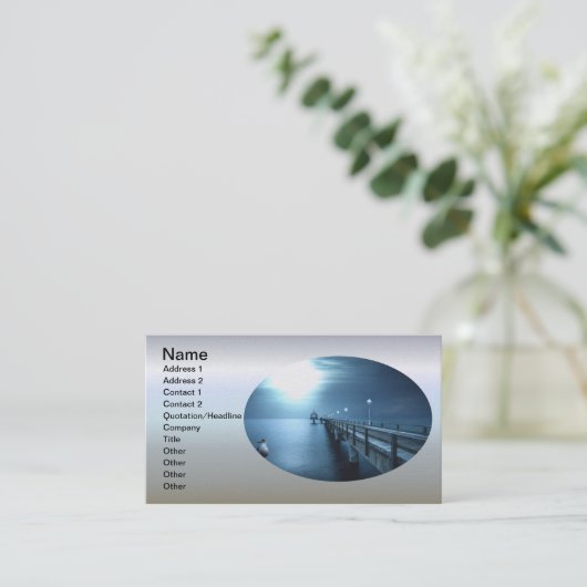 Dock on Bay Abend Visitenkarte (Stehend Vorderseite)