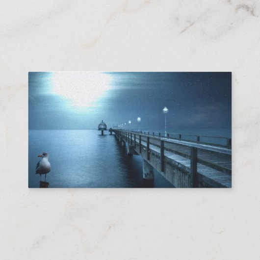 Dock on Bay Abend Visitenkarte (Rückseite)