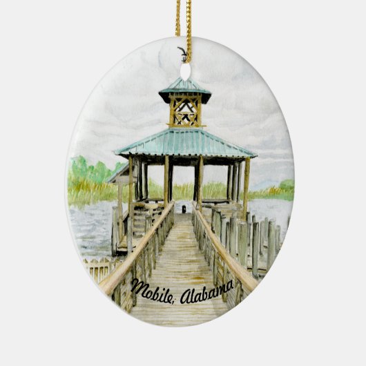 Dock on Bay Keramik Ornament (Rechts)