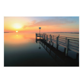 Dock on Sunset Waters Fotodruck