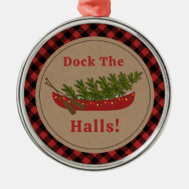 Dock The Halls Kanu Weihnachtsbaum Kariert Ornament Aus Metall