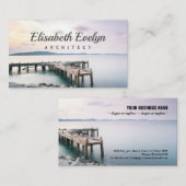 Dock und Anlegesteg auf See bei Dämmerung und lang Visitenkarte (Vorne/Hinten)