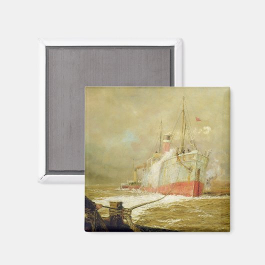 Docken eines Frachtschiffs Magnet (Vorderseite/Rückseite)