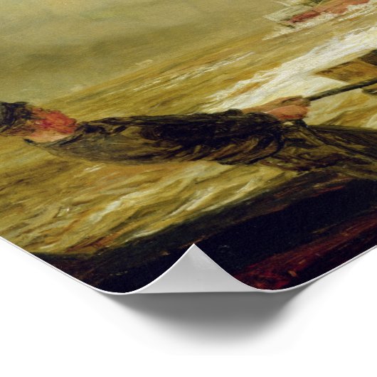 Docken eines Frachtschiffs Poster (Ecke)