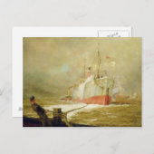 Docken eines Frachtschiffs Postkarte (Vorne/Hinten)