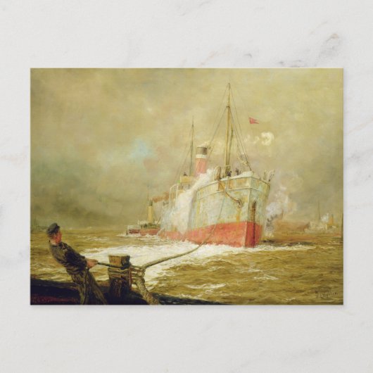 Docken eines Frachtschiffs Postkarte (Vorderseite)