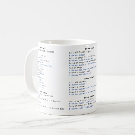 DOCKER Cheat Sheet-TASSE Kaffeetasse (Vorderseite Links)