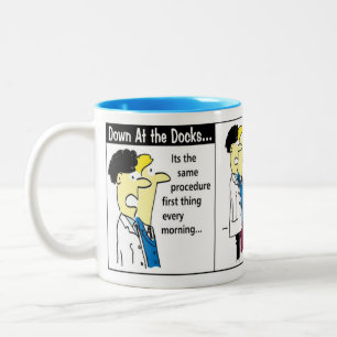 Docker Shipping Container Cartoon Spaß Zweifarbige Tasse