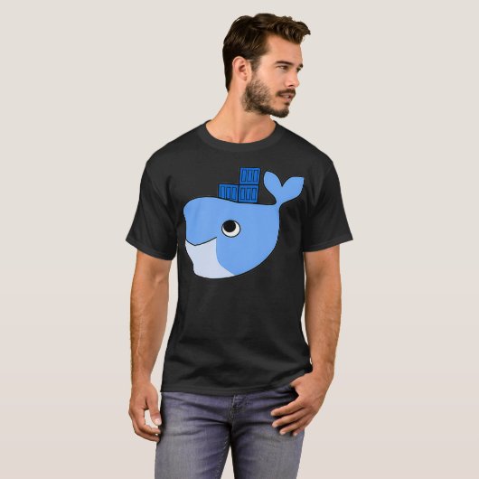 Docker Swarm Container auf Blue Whale Hackathon Te T-Shirt (Vorne ganz)