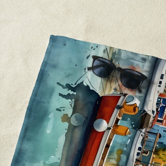 Docking Boote Strandhandtuch (Beispiel)