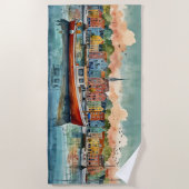 Docking Boote Strandhandtuch (Vorderseite)