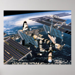 Docking Space Shuttle Poster