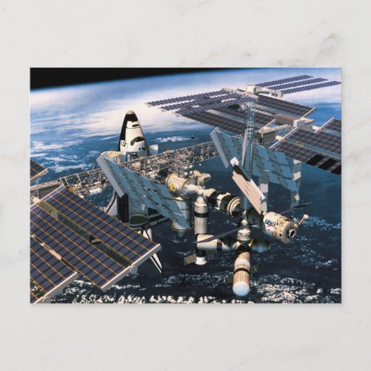 Docking Space Shuttle Postkarte (Vorderseite)