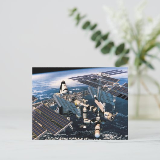 Docking Space Shuttle Postkarte (Stehend Vorderseite)