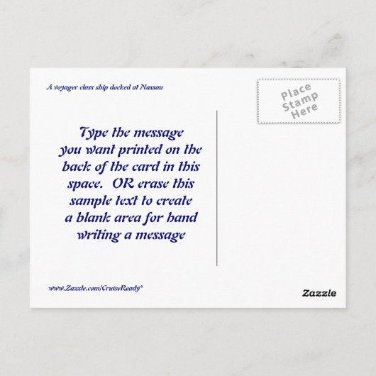 Dockingstation in der Postkarte Nassau (Rückseite)