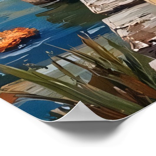 Dockside Dilemma: Sasquatch und der Elch Poster (Ecke)