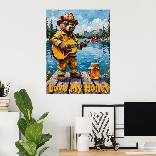 Dockside Dulcet Bear Poster (Heimbüro)