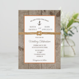 Dockside Rope Rustic Wedding Einladung