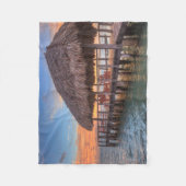Dockside-Sonnenaufgang Fleecedecke (Vorderseite)