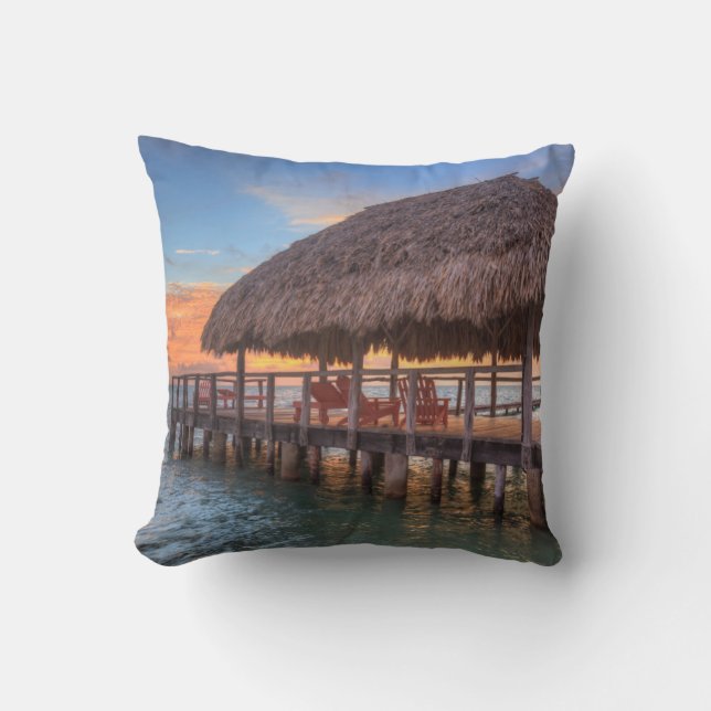 Dockside-Sonnenaufgang Kissen (Vorderseite)