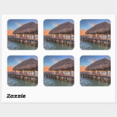 Dockside Sunrise Quadratischer Aufkleber (Blatt)