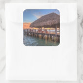 Dockside Sunrise Quadratischer Aufkleber (Tasche)