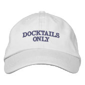 Docktails Only / Navy Küstenboot-Tag Bestickte Baseballkappe (Vorderseite)