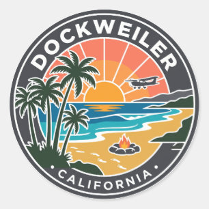 Dockweiler State Beach Kalifornien Runder Aufkleber