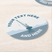 Dockyard Crane Runder Pappuntersetzer (Angewinkelt)