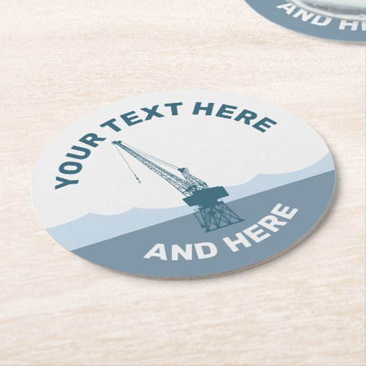 Dockyard Crane Runder Pappuntersetzer (Angewinkelt)