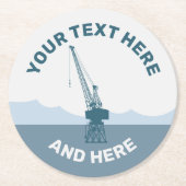 Dockyard Crane Runder Pappuntersetzer (Vorderseite)