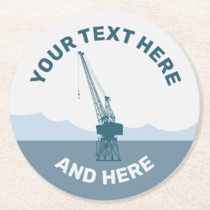 Dockyard Crane Runder Pappuntersetzer