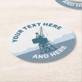 Dockyard Crane Runder Pappuntersetzer (Angewinkelt)