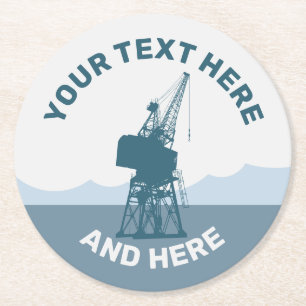 Dockyard Crane Runder Pappuntersetzer