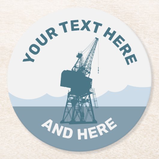 Dockyard Crane Runder Pappuntersetzer (Vorderseite)