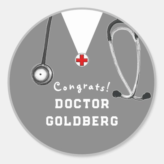 Doctor Abschluss Gift Runder Aufkleber (Vorderseite)
