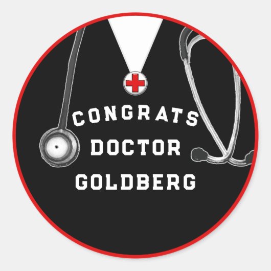 Doctor Abschluss Gift Runder Aufkleber (Vorderseite)