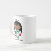 Doctor African American Female Personalize Kaffeetasse (Vorderseite Links)