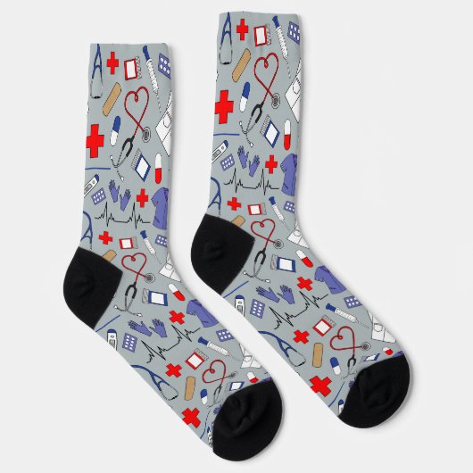 Doctor and Nurse Scrubs Patterned Socken (Rechts)