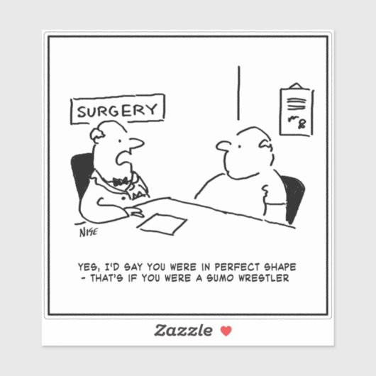 Doctor and Patient in Doctor's Surgery - Funny Aufkleber (Blatt)