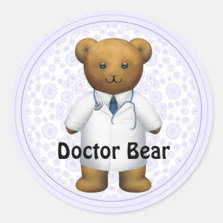 Doctor Bear - Teddy Bear Runder Aufkleber