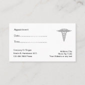 Doctor Business Cards Terminkarte (Rückseite)